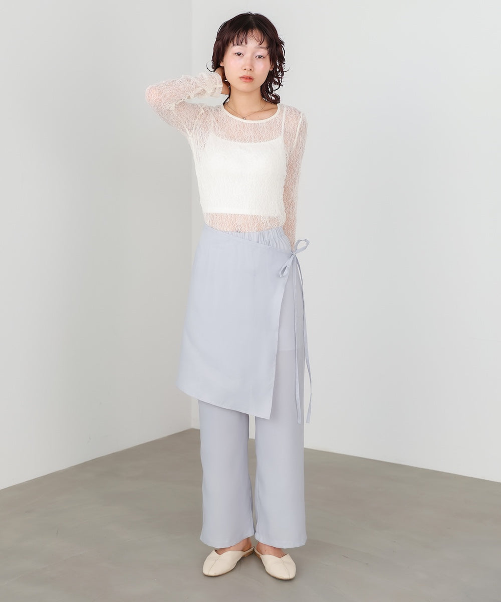 メッシュレースプルオーバー