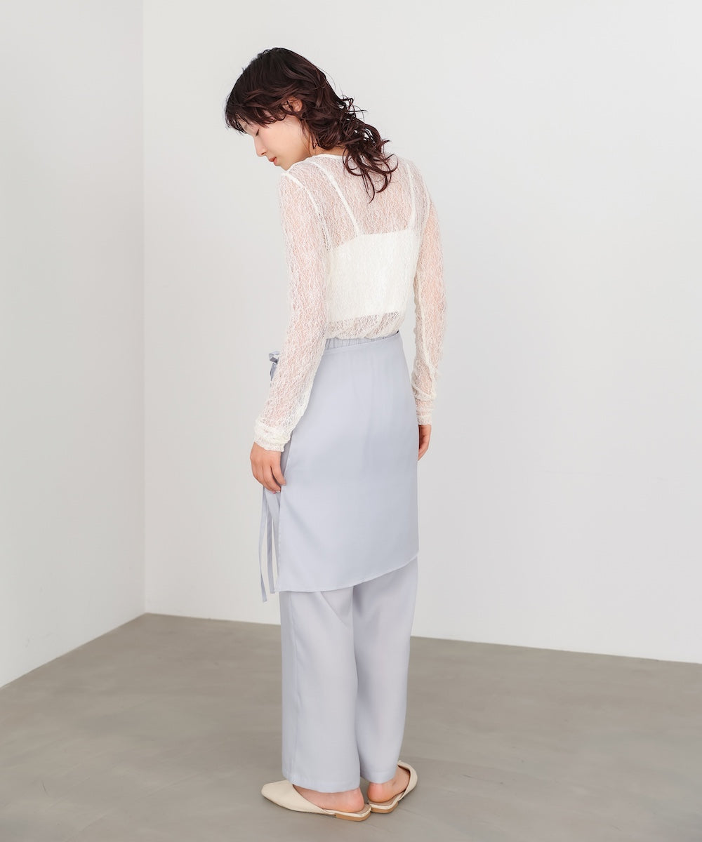 メッシュレースプルオーバー