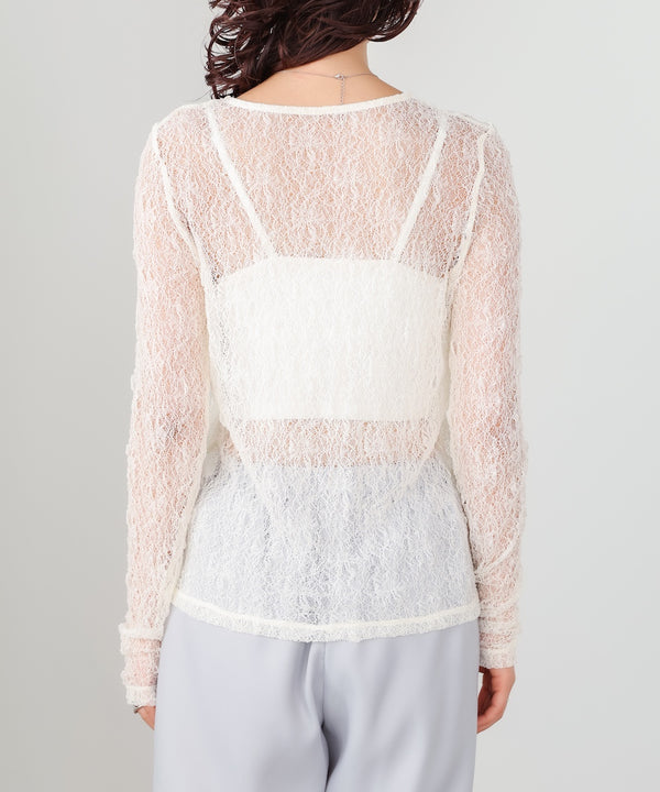 メッシュレースプルオーバー