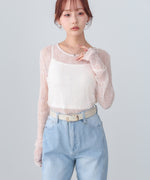 メッシュレースプルオーバー