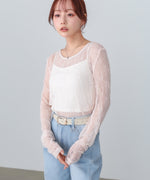 メッシュレースプルオーバー