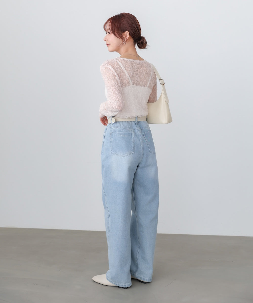 メッシュレースプルオーバー