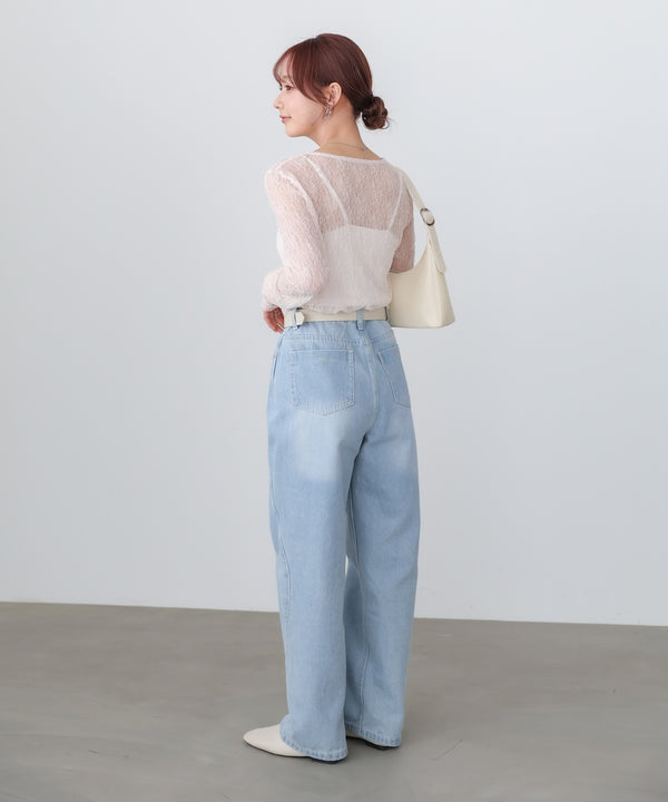 メッシュレースプルオーバー