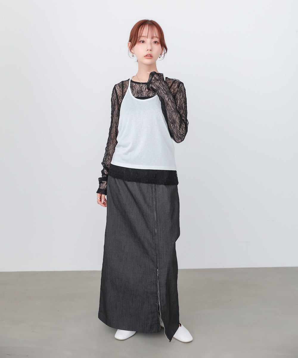 メッシュレースプルオーバー