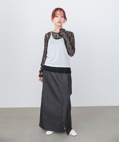 メッシュレースプルオーバー