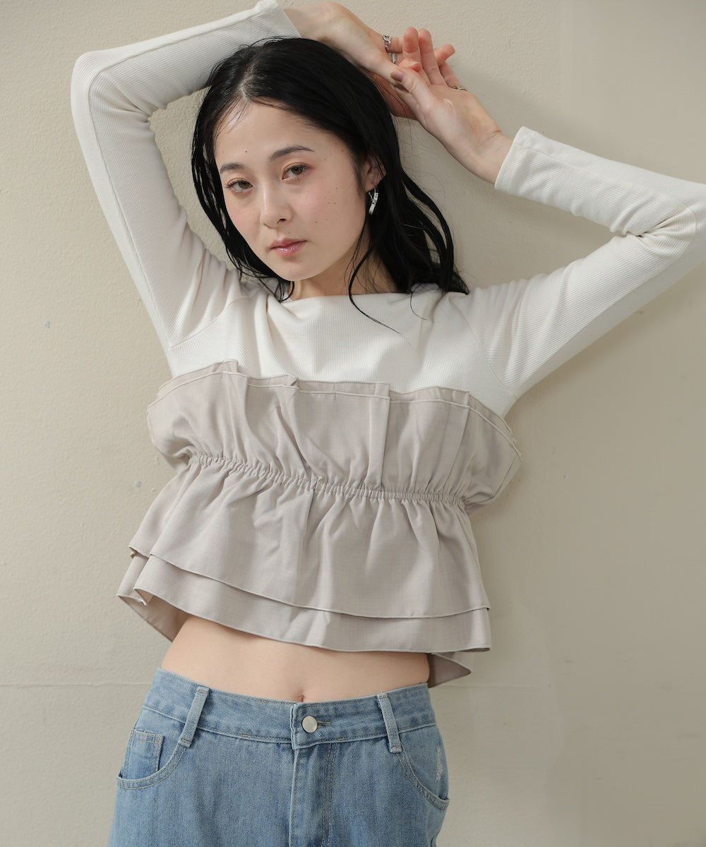 ビスチェ風レイヤードロンＴ