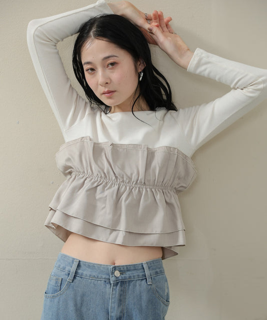 ビスチェ風レイヤードロンＴ