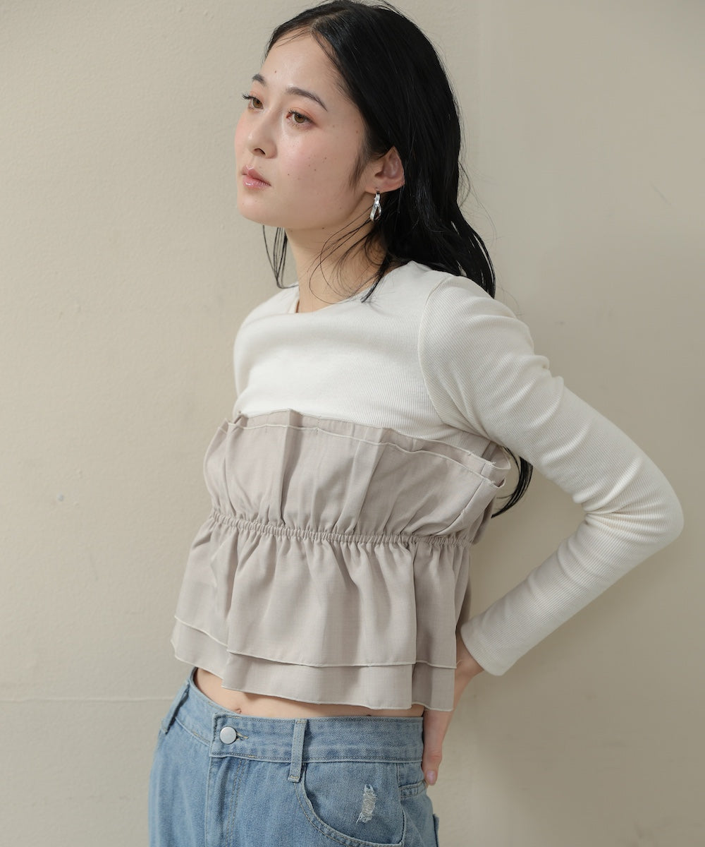 ビスチェ風レイヤードロンＴ