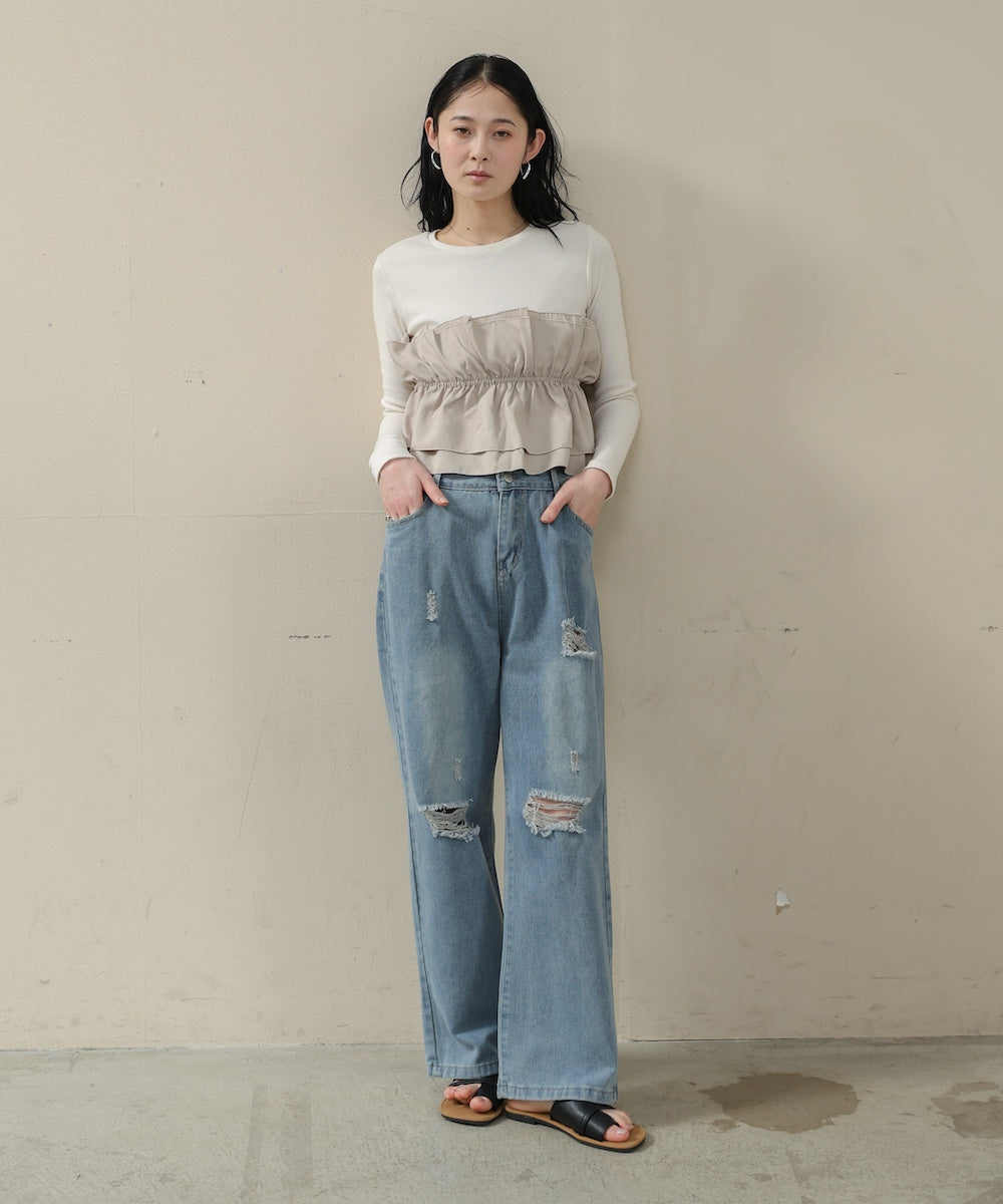 ビスチェ風レイヤードロンＴ