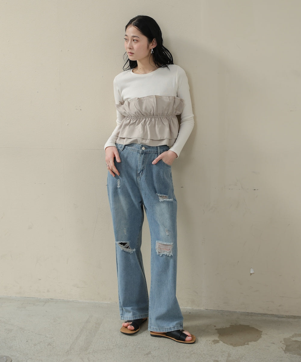 ビスチェ風レイヤードロンＴ