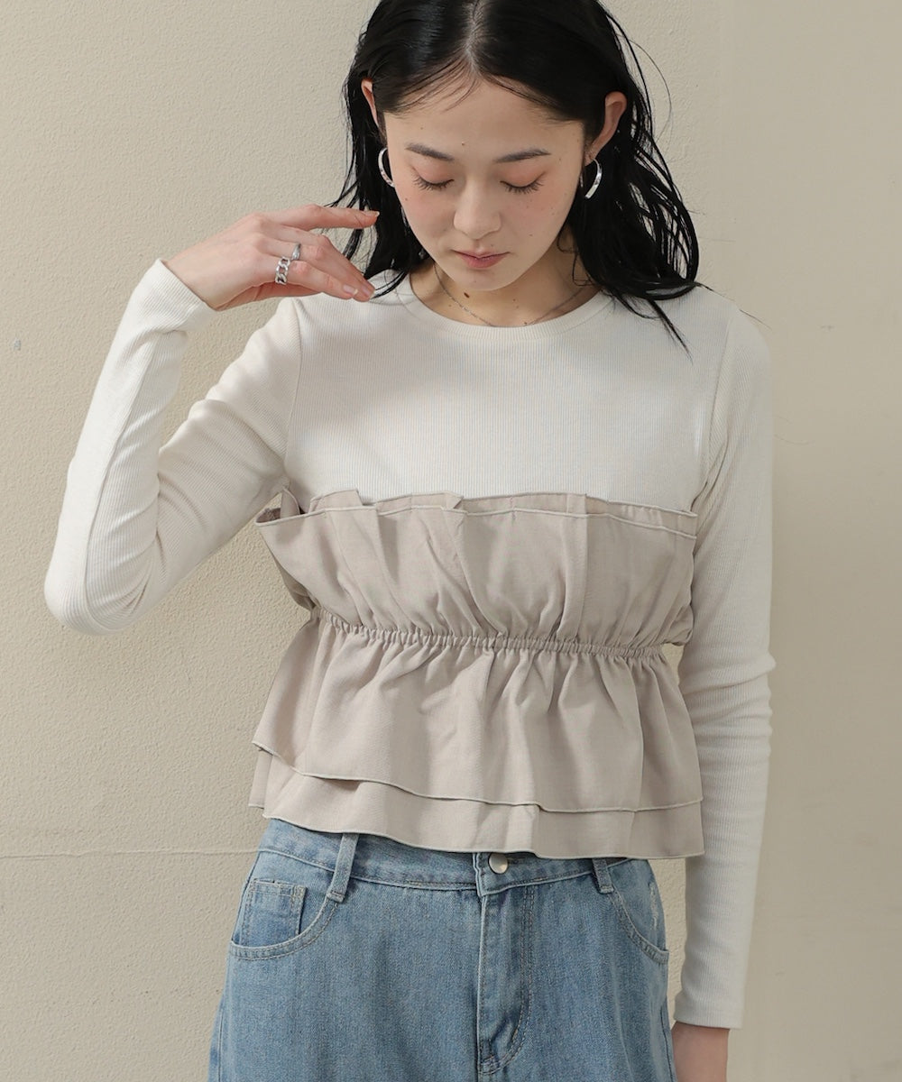 ビスチェ風レイヤードロンＴ