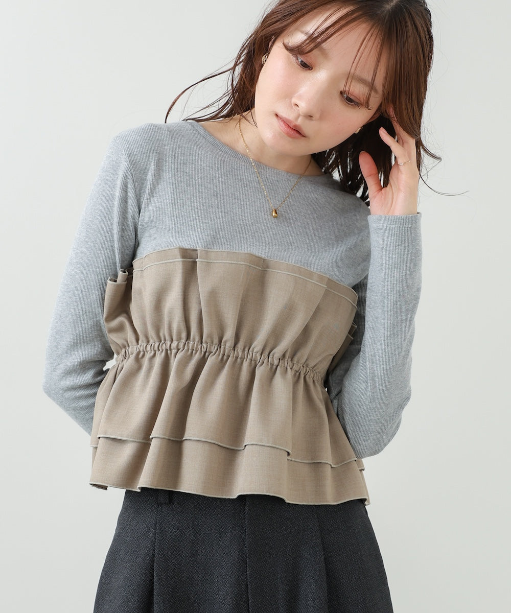 ビスチェ風レイヤードロンＴ