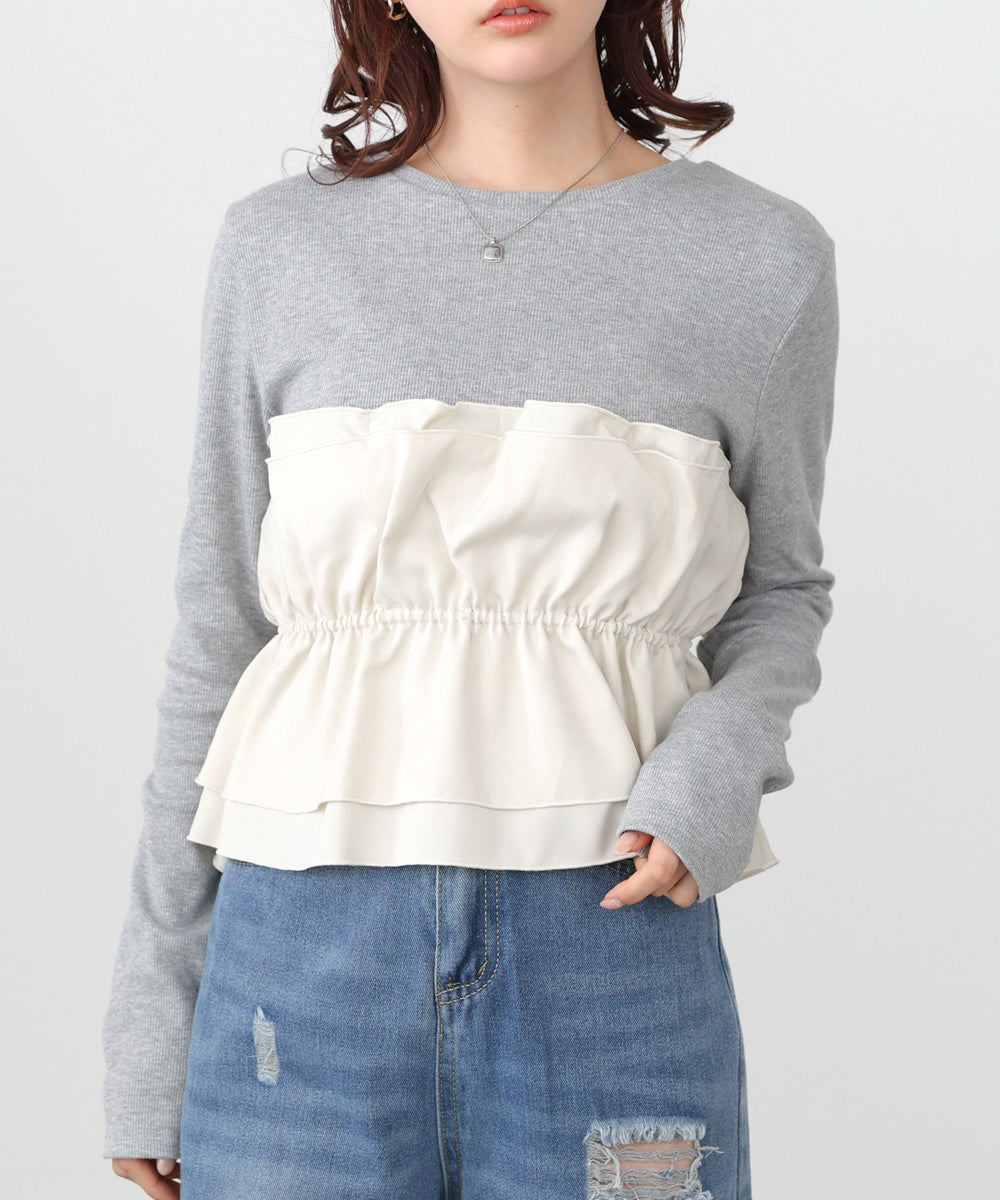 ビスチェ風レイヤードロンＴ