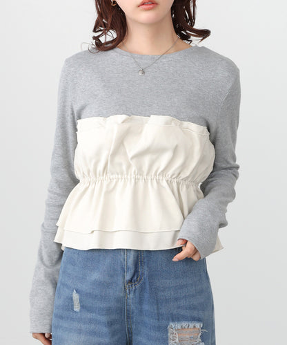 ビスチェ風レイヤードロンＴ