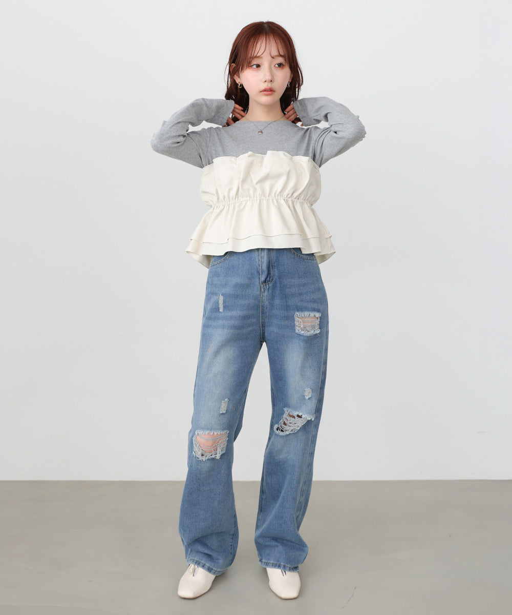 ビスチェ風レイヤードロンＴ