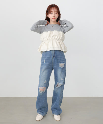 ビスチェ風レイヤードロンＴ