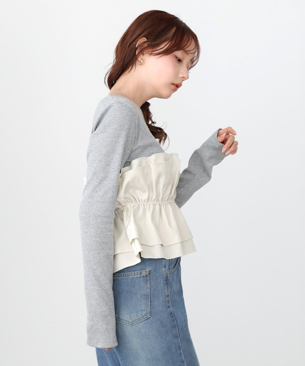 ビスチェ風レイヤードロンＴ