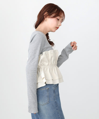 ビスチェ風レイヤードロンＴ