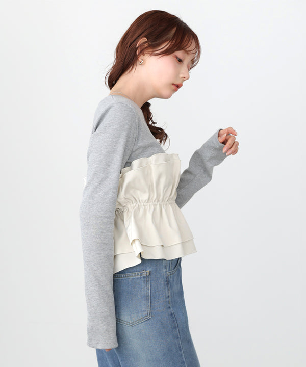 ビスチェ風レイヤードロンＴ