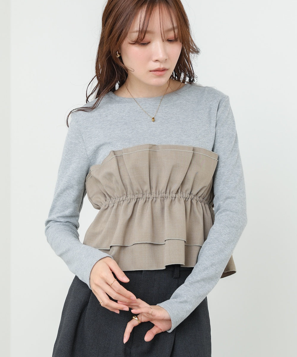 ビスチェ風レイヤードロンＴ