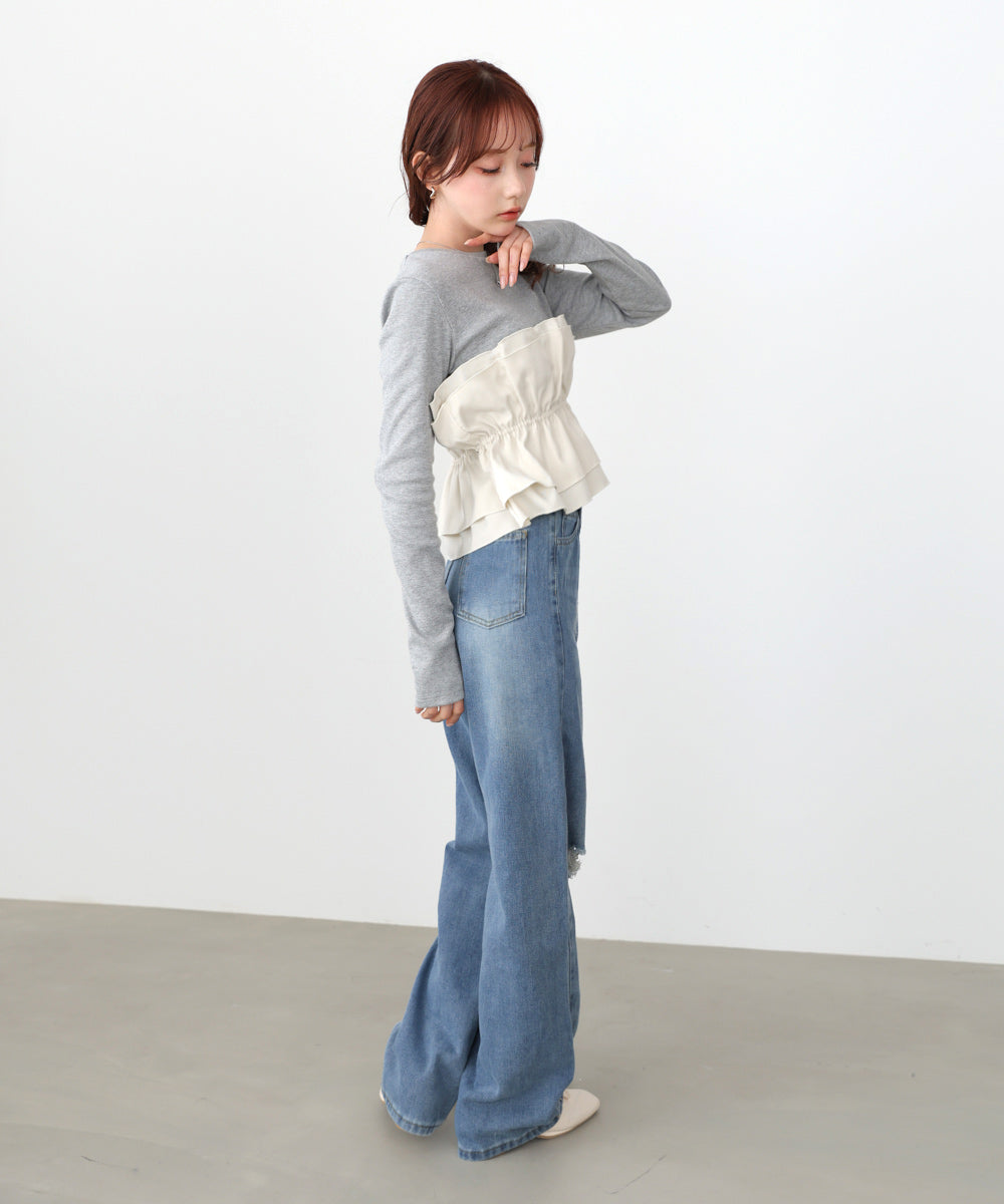 ビスチェ風レイヤードロンＴ