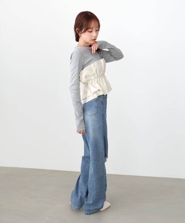 ビスチェ風レイヤードロンＴ