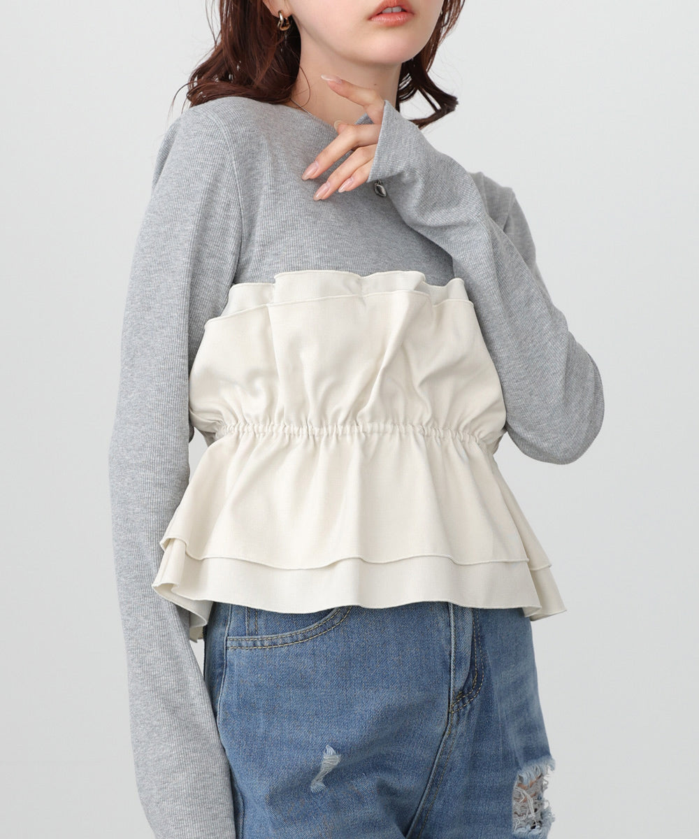 ビスチェ風レイヤードロンＴ