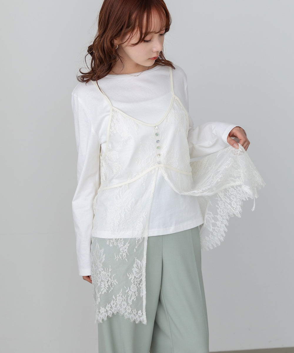 レースビスチェ＋カットソーSET