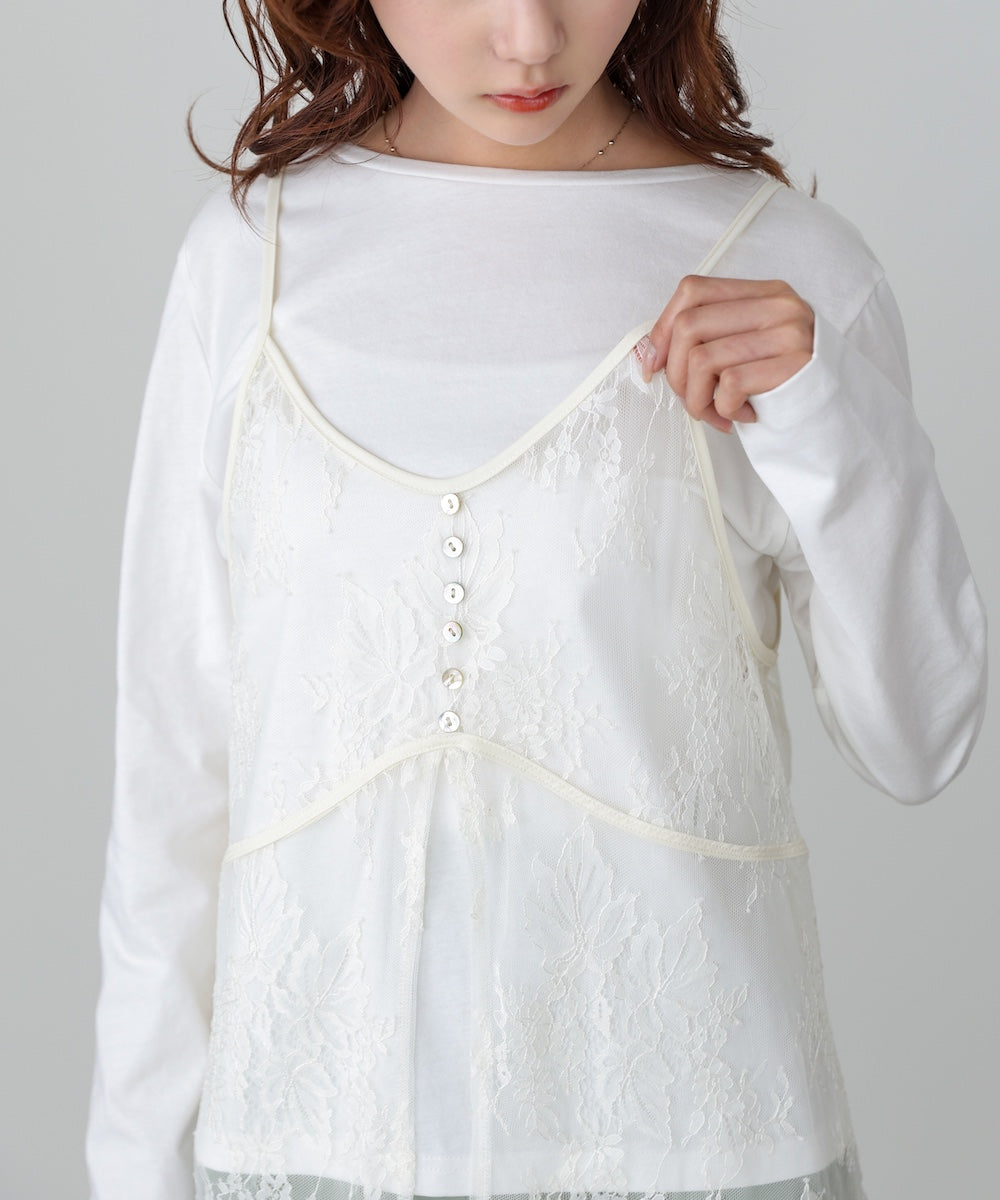 レースビスチェ＋カットソーSET