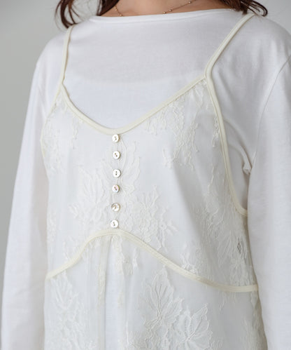 レースビスチェ＋カットソーSET