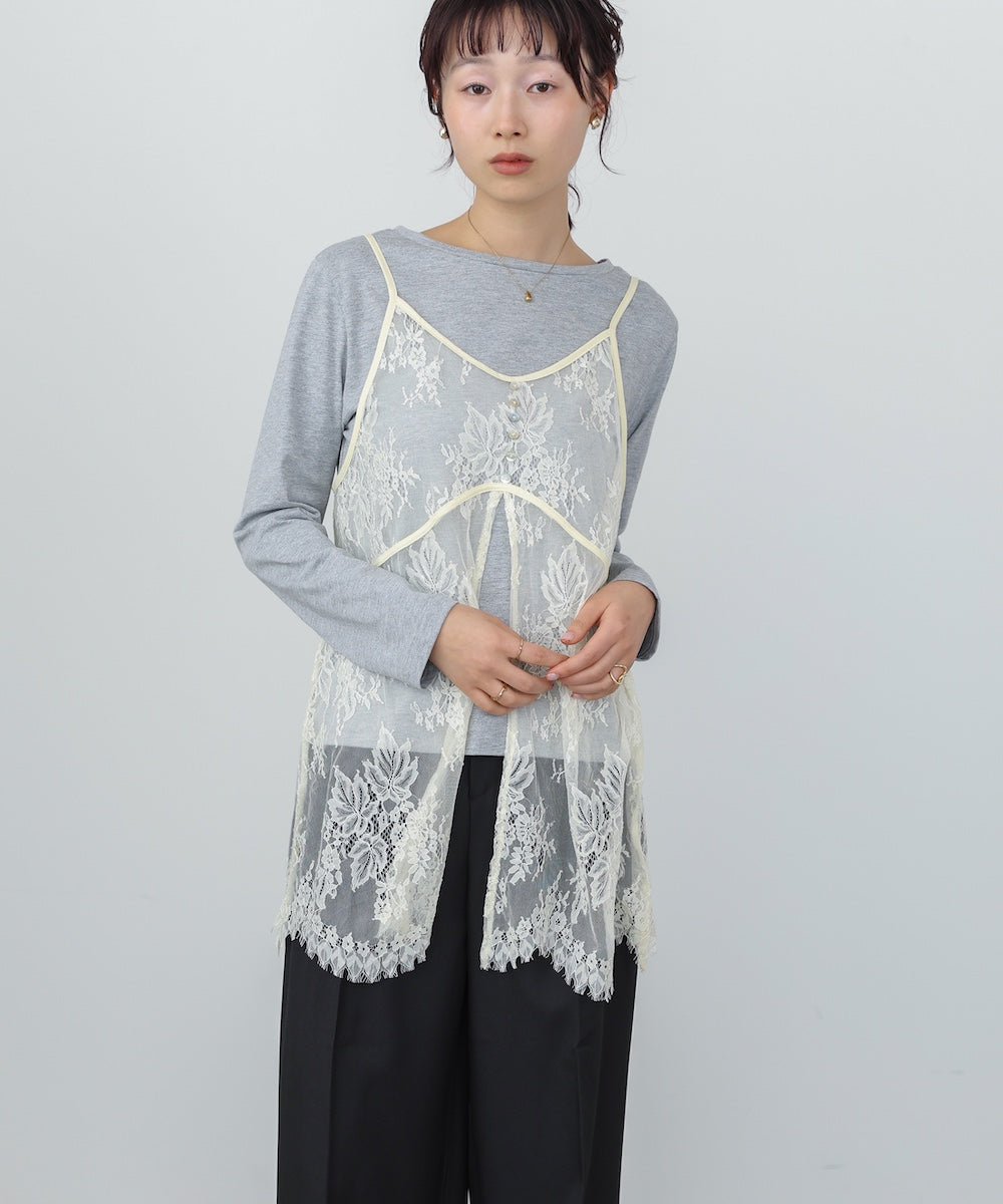 レースビスチェ＋カットソーSET