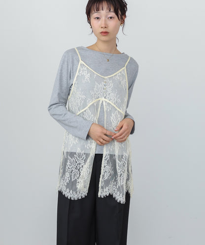 レースビスチェ＋カットソーSET