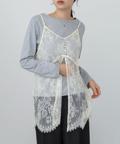 レースビスチェ＋カットソーSET