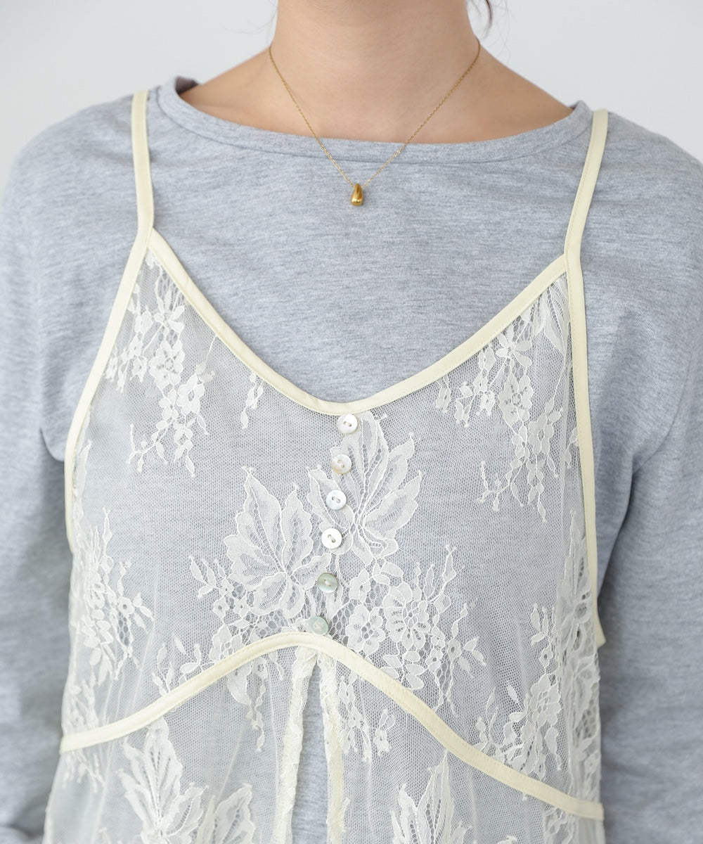 レースビスチェ＋カットソーSET