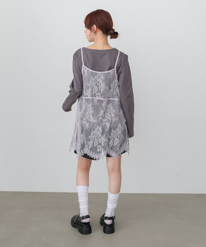 レースビスチェ＋カットソーSET