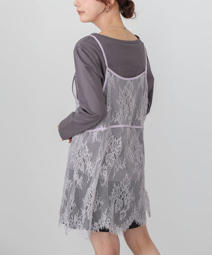 レースビスチェ＋カットソーSET