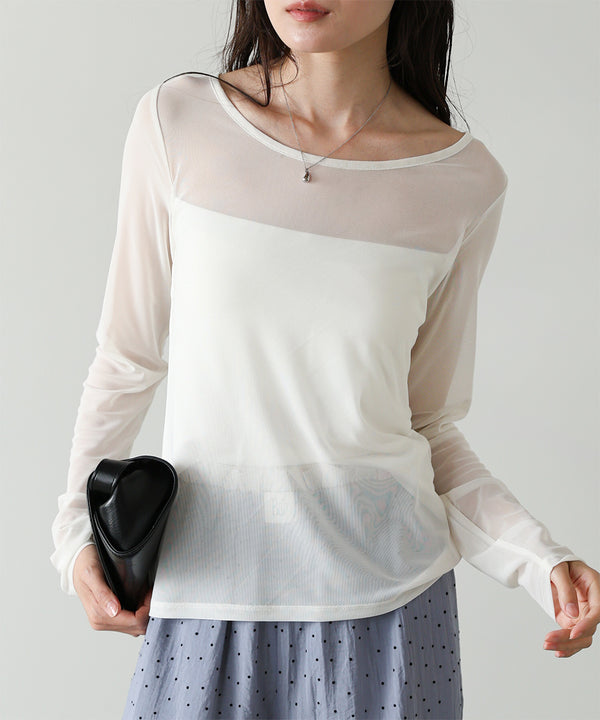 インナー付きシアーカットソー