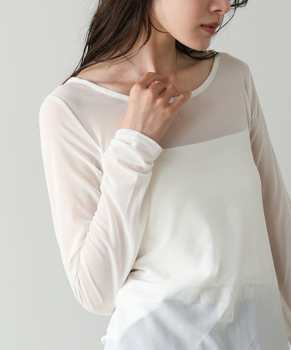 インナー付きシアーカットソー