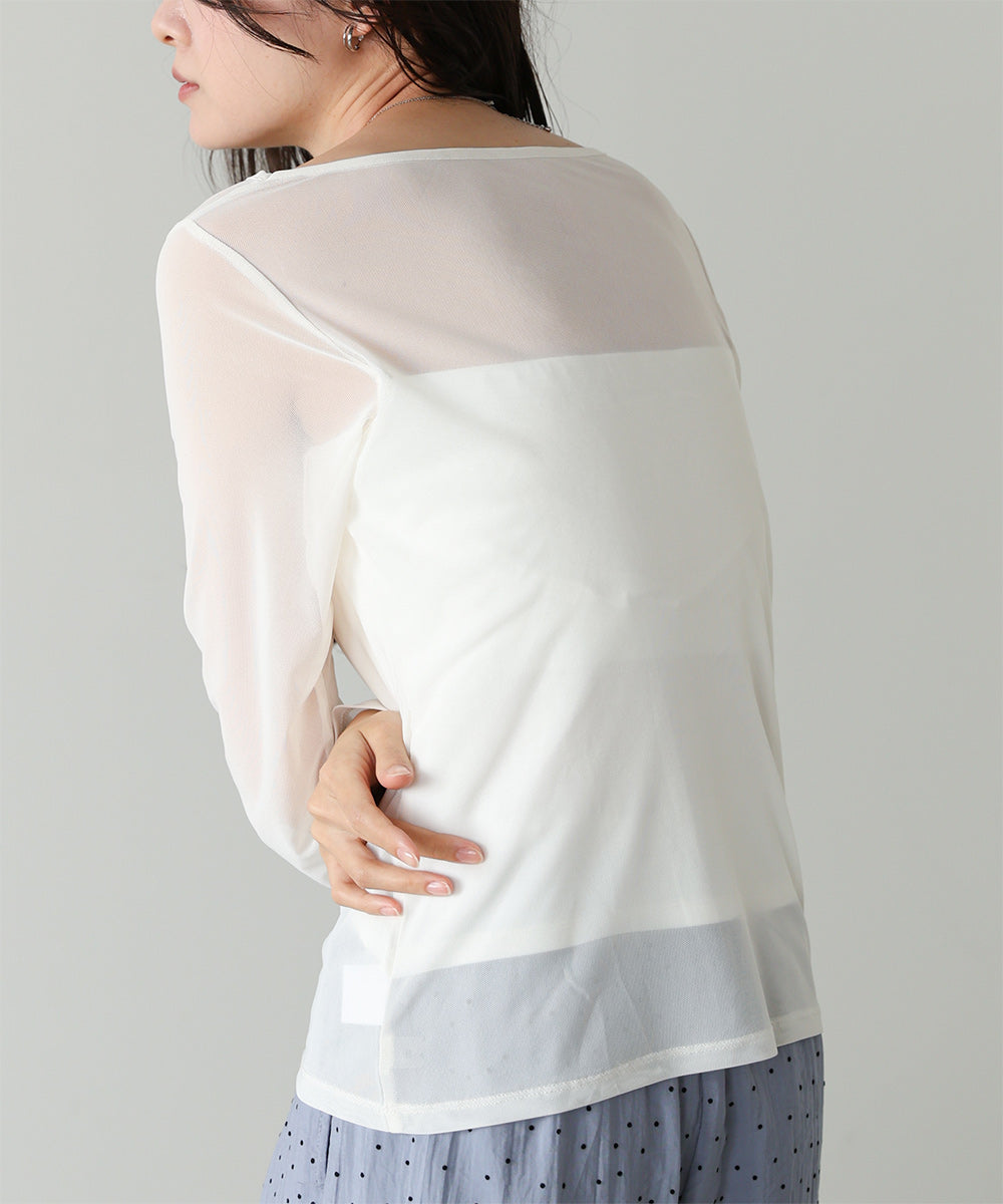 インナー付きシアーカットソー