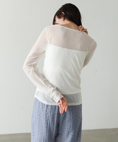インナー付きシアーカットソー