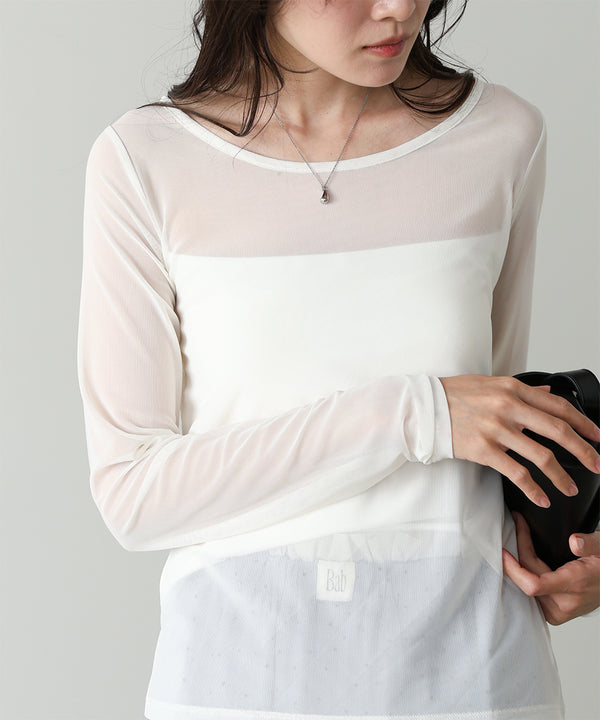 インナー付きシアーカットソー