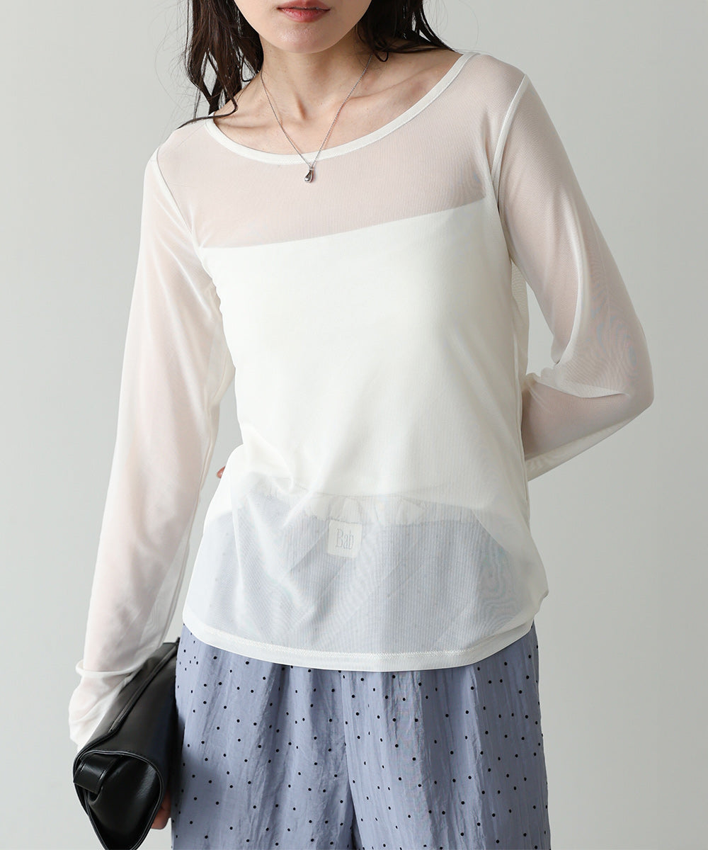 インナー付きシアーカットソー
