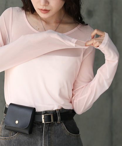 インナー付きシアーカットソー