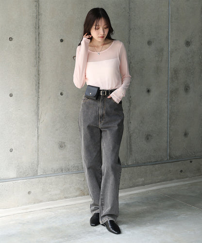 インナー付きシアーカットソー