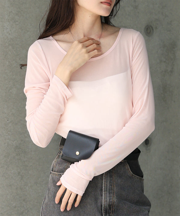 インナー付きシアーカットソー