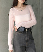 インナー付きシアーカットソー