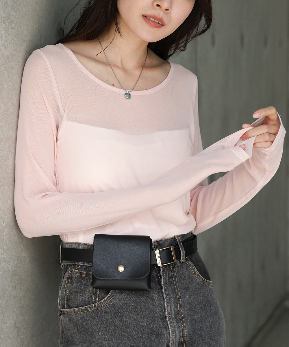 インナー付きシアーカットソー