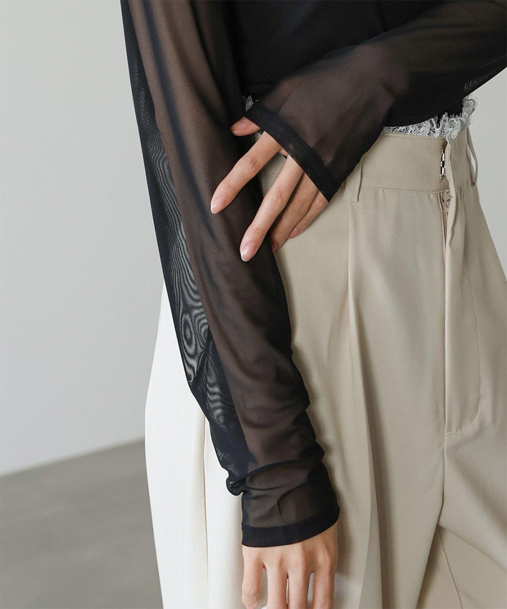 インナー付きシアーカットソー