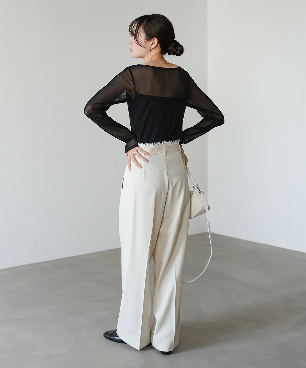 インナー付きシアーカットソー