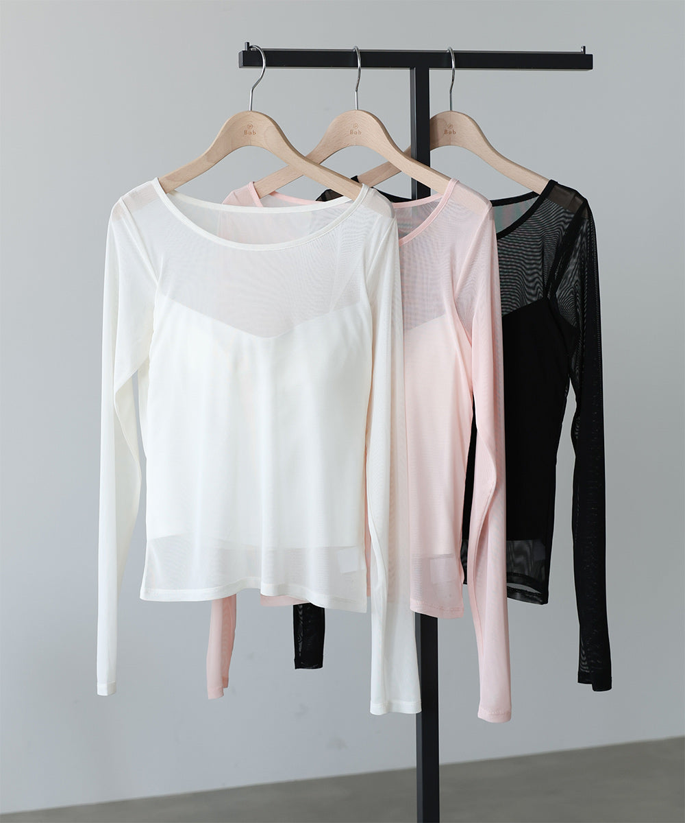 インナー付きシアーカットソー